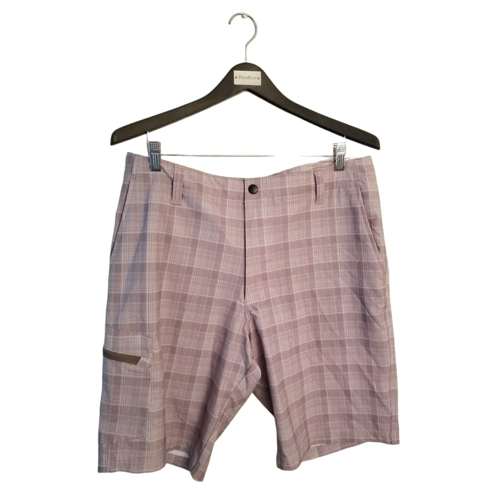 Lee Dungarees Golf Gray White Men's Shorts Plaid Check Chino Outdoor Size 34